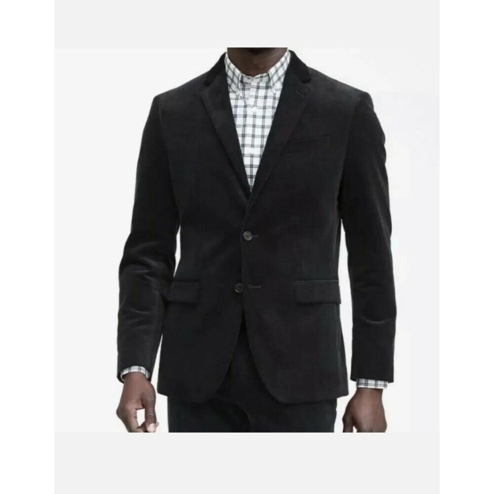 Banana Republic Corduroy Black Tailored Fit Blazer Sport Coat Size 44R